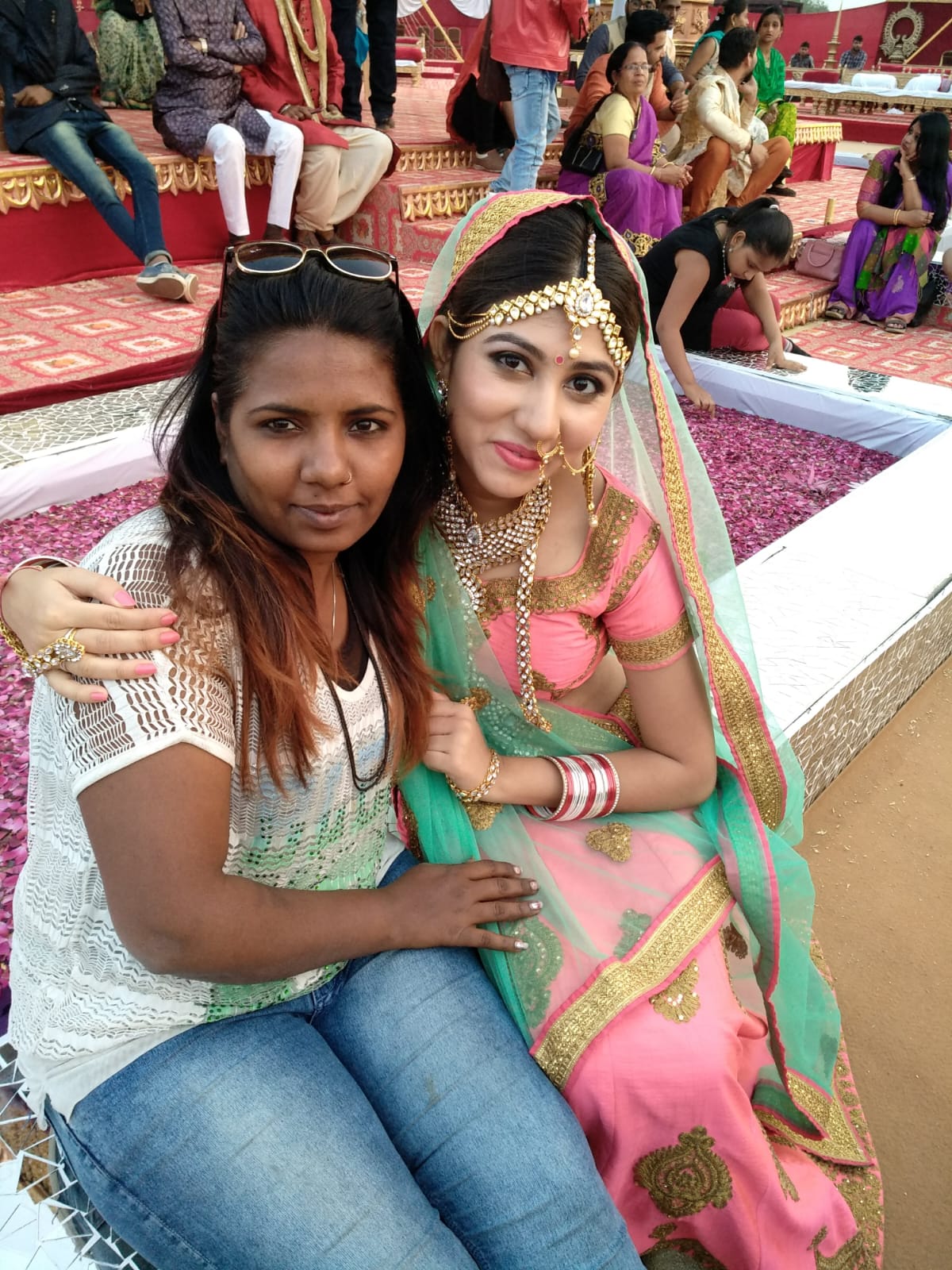 Founder of Prayosha Salon & Academy with a bridal client